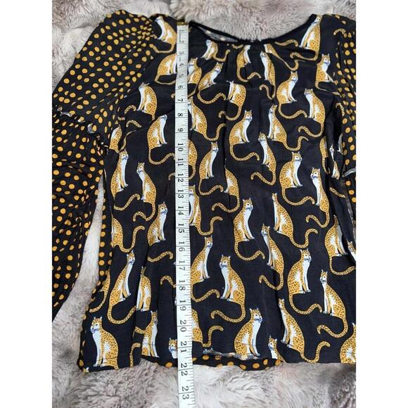 BL^NK Anthropologie Women’s Leopard Long Sleeve Blouse SZ Medium - Picture 9 of 9